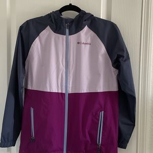 Columbia Two-Tone Hooded Jacket - Blue and Burgundy